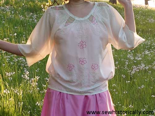 1920s Floral Beaded Silk Blouse - Historical Sew Monthly