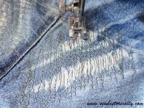 fixing distressed jeans