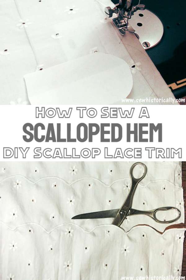 How To Sew A Scalloped Hem - DIY Scallop Lace Trim - Sew Historically