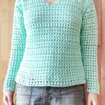 DIY Mint Green Crochet Sweater