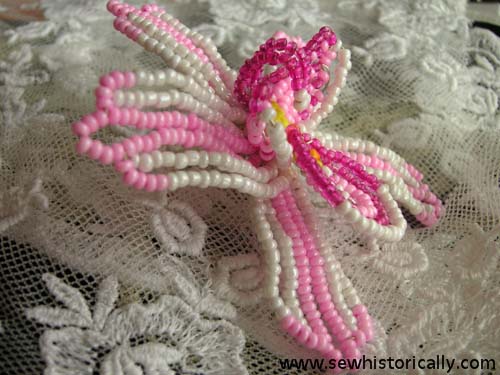 french beaded pink orchid flower