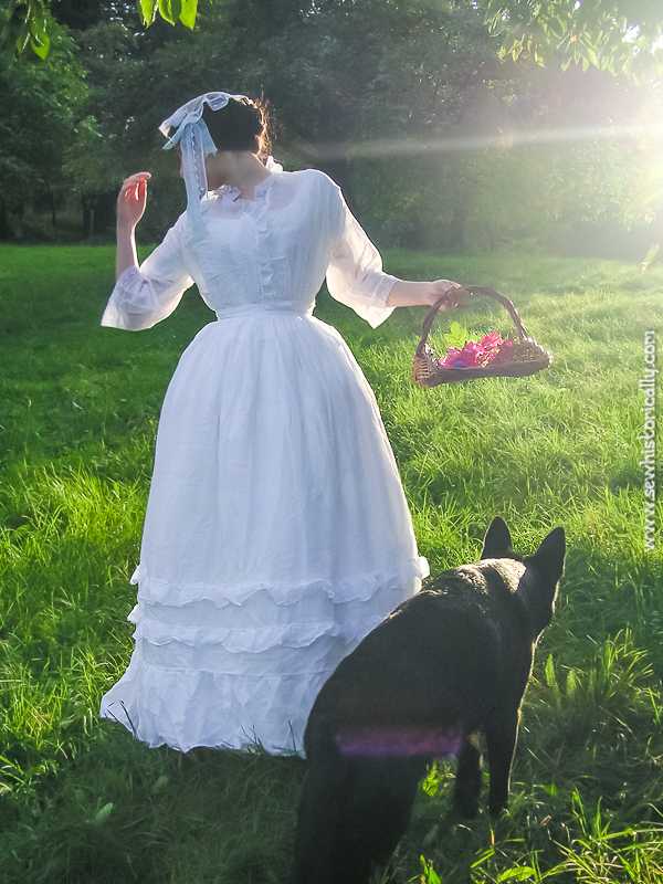 1850s Sheer White Muslin Dress - Sew Historically