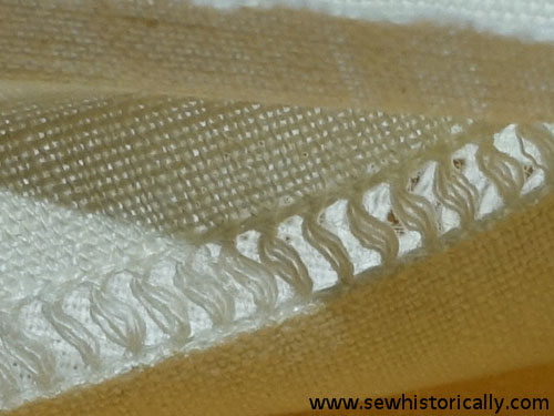 vintage 1950s hemstitch tucks lace sampler back view