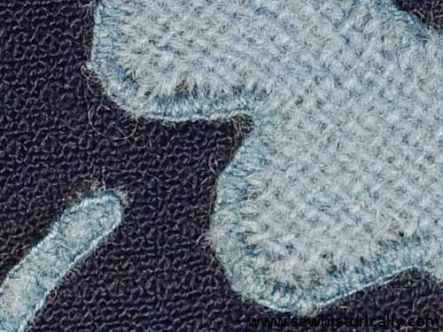vintage 1940s 1950s hand applique buttonhole stitch close up