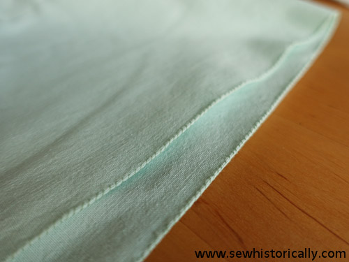 Handsewn Victorian Mint Green Cotton Sunbonnet - overhand stitches