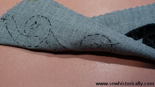 diy velvet ribbon scrollwork trim idea