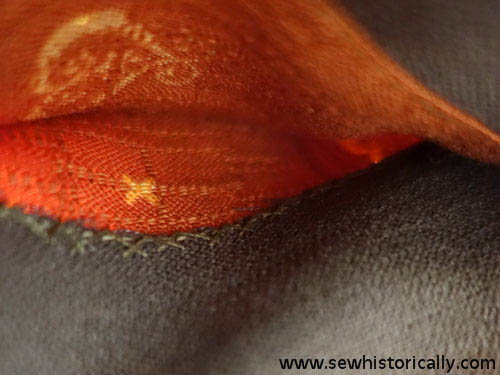 double welt pocket 1940s 1950s vintage sewing inside view