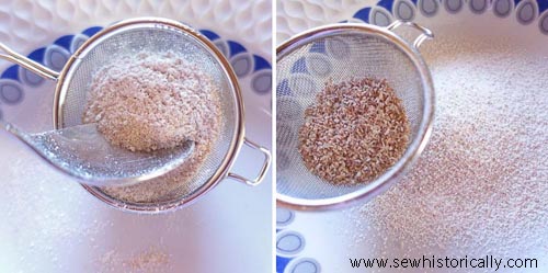 Sift flour at home with stainer or sieve