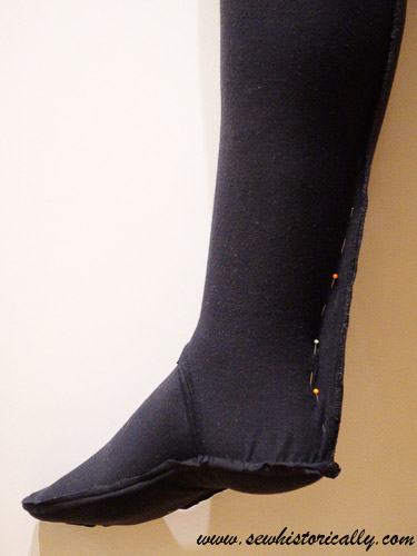 Sewing diy jersey knit stockings socks