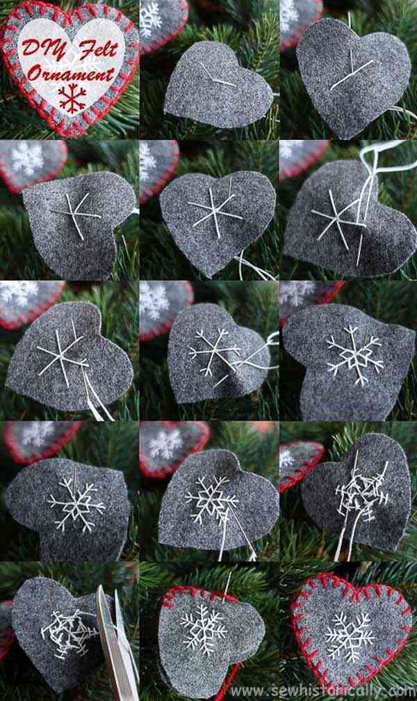 Hand Felted Heart Ornaments