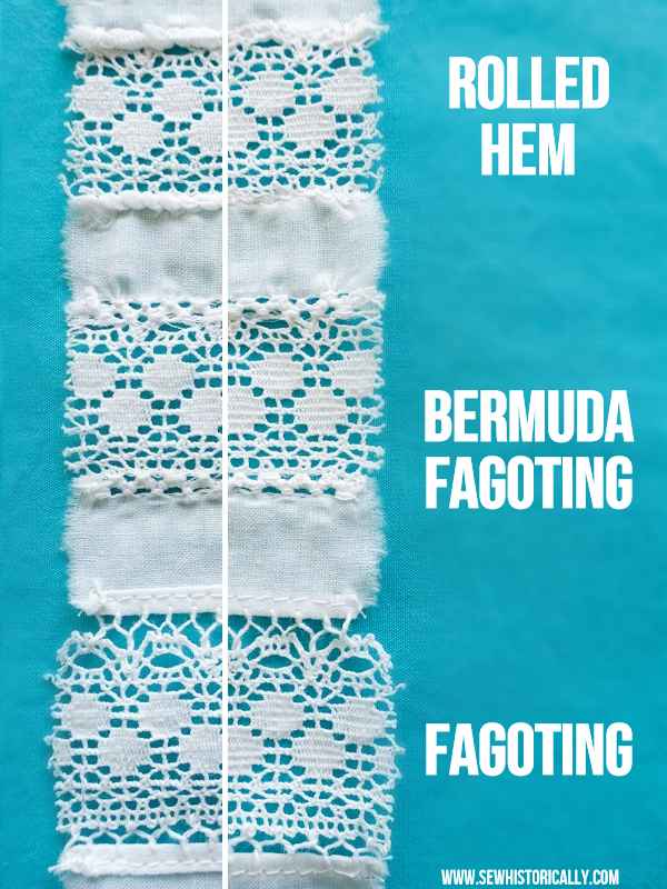 6 Ways How To Insert Lace Rolled Hem Bermuda Fagoting