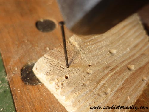 Age wood tutorial faux worm holes hammer nail