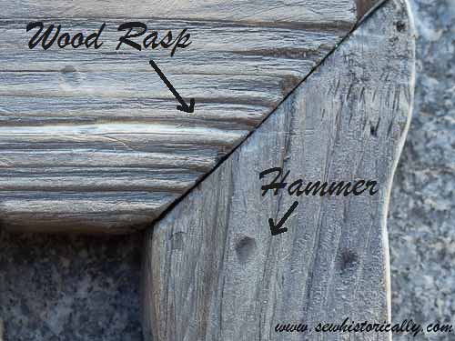 how to age new wood tutorial wood rasp hammer