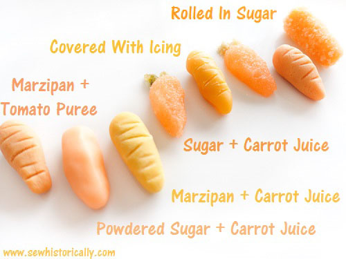 Homemade Naturally Colored Marzipan And Fondant Carrots