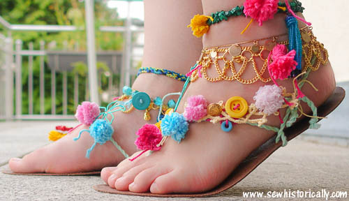 DIY Pom Sandals - Sew Historically