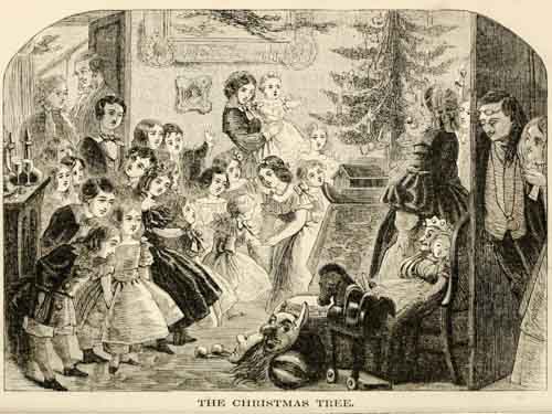 Victorian Christmas Tree - Godey's Lady's Book 1860s Fashionplate