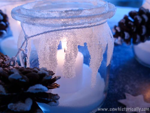 DIY Icicle Candle Holders Winter Luminaries With Snowy Pinecones
