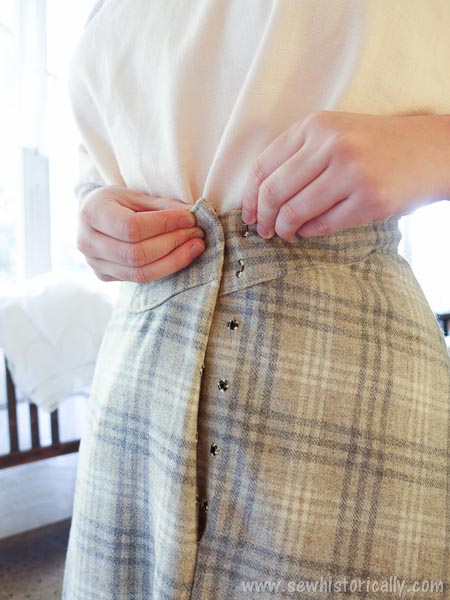 Edwardian Skirt Closure With Snaps And Hooks And Eyes