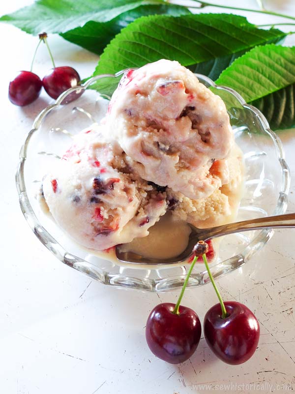 Yogurt Ice Cream With Homemade Candied Cherries