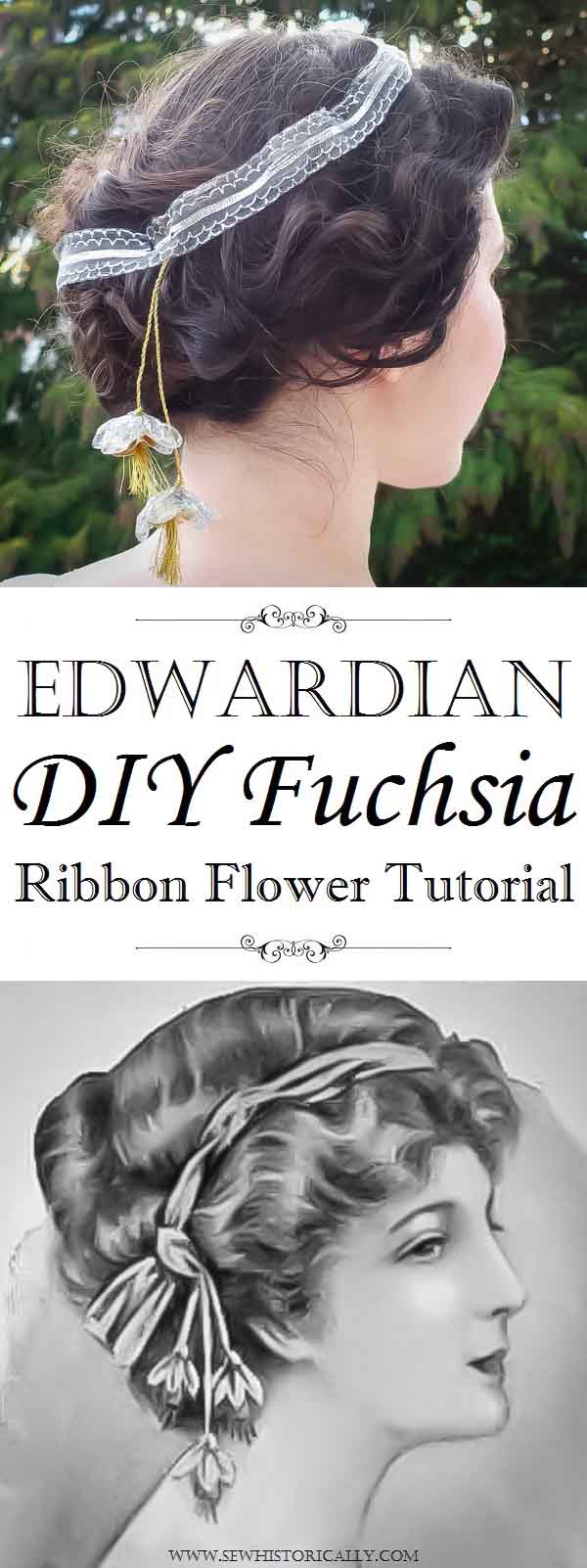 Edwardian DIY Fuchsia Ribbon Flower Tutorial