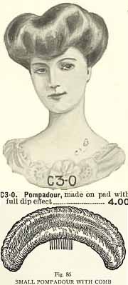 Edwardian Pompadour Rats And False Hair Pieces