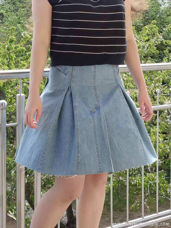 How to make 2025 pleated denim skirt