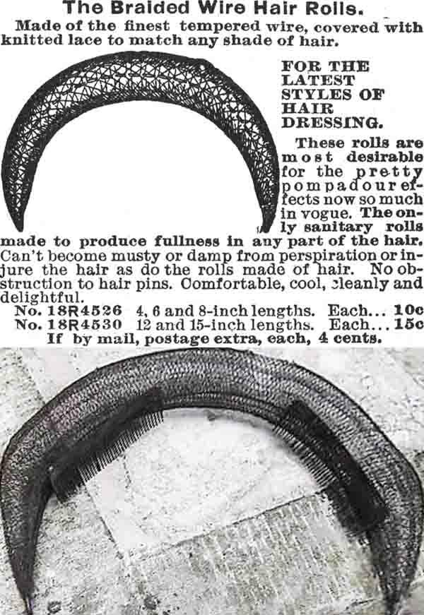 Edwardian Pompadour Wire Hair Rat Pompadour Frame