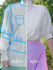 Men's Shirt To Woman's Blouse Refashion Tutorial