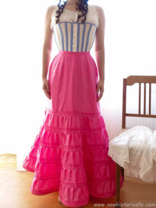 Edwardian Pink Faux Silk Petticoat - Sew Historically