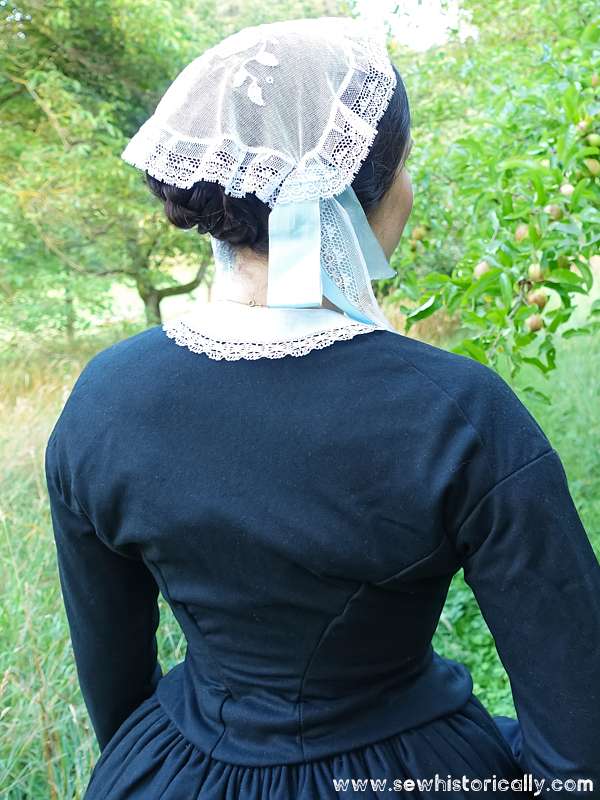 Victorian Dress Sloped Shoulder Seams Back View