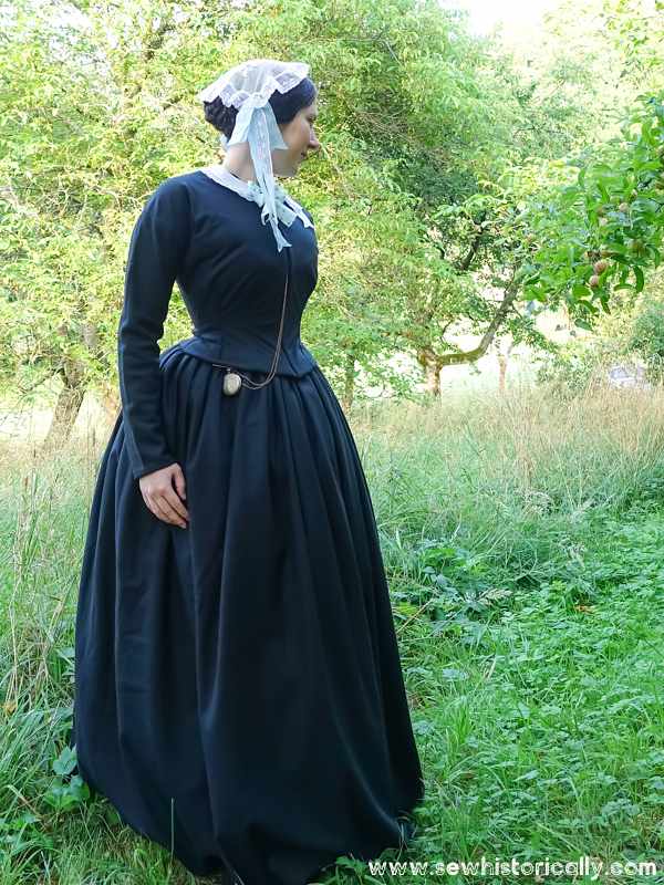 Historically Accurate Victorian Black Wool Dress