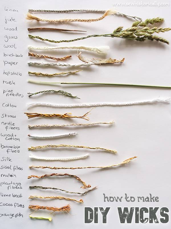 17 Natural Materials To Make DIY Candle Wicks - Sew Historically