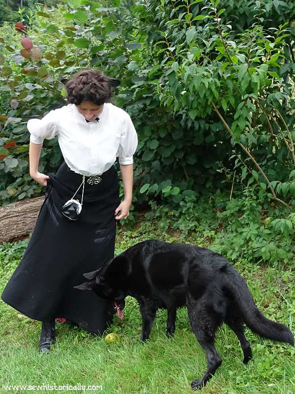 Edwardian Sportswear Long Wool Skirt Play With Dog