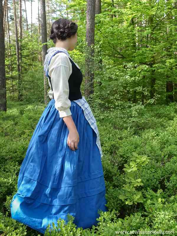 Historical Peasant Woman Outfit: Unboned Stays, Bumroll & Corded