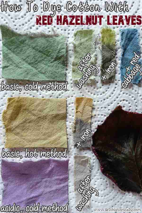 Natural Dyeing Cotton With Red Hazelnut Leaves Without Mordant Natural Dye Samples
